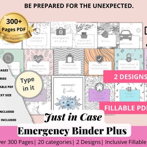 EDITABLE Just in Case Emergency Binder Plus Fillable PDF, "What If" Binder, In Case of Emergency  Organizer, If I go missing, Life Planner