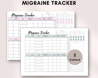 Migraine Tracker, Printable Headache Journal, Headache Tracker, Chronic Migraine Chart, Chronic Migraine Journal, Chronic Illness Chart