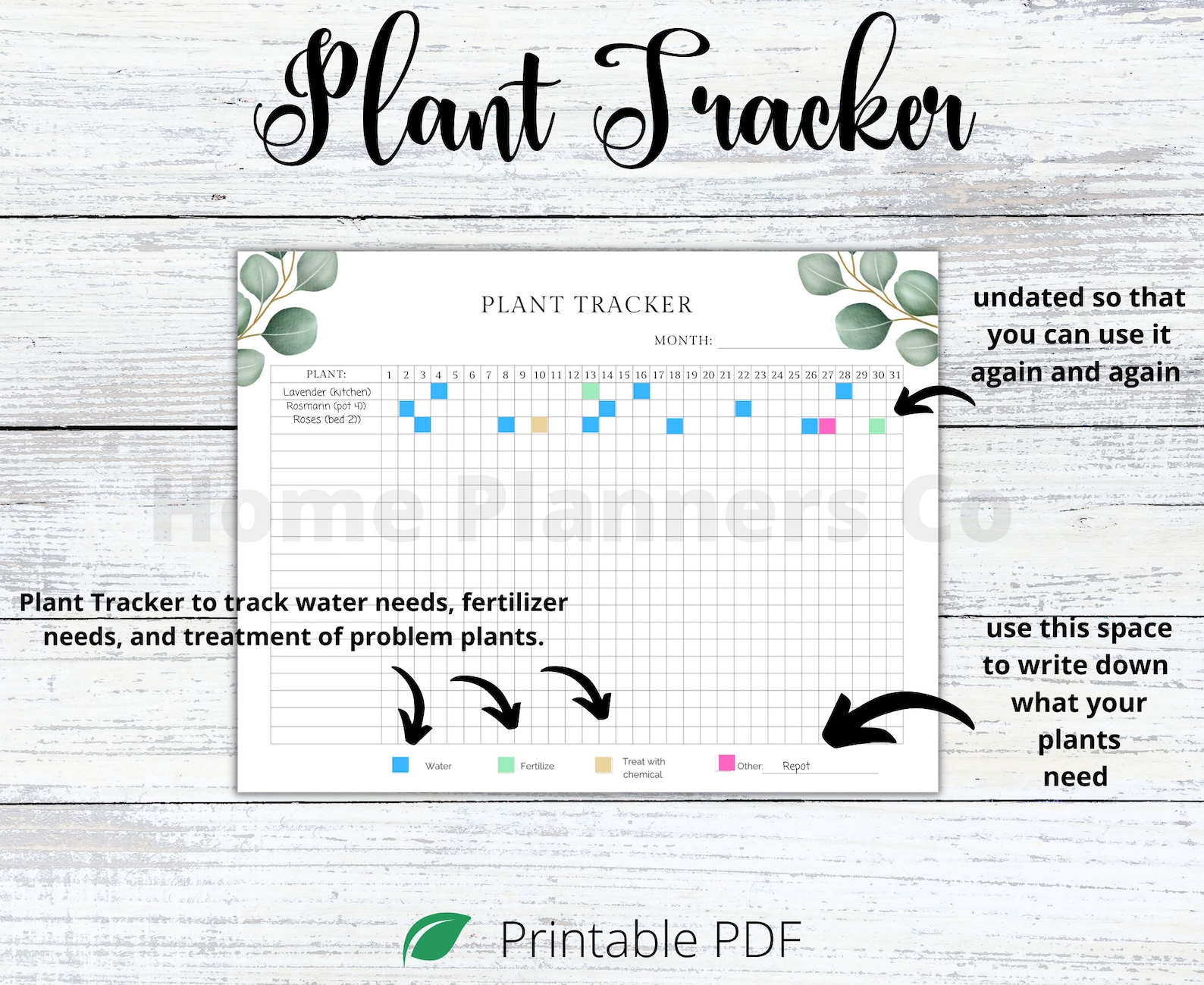 Plant Care Tracker Plant Care Journal Indoor Plant Etsy