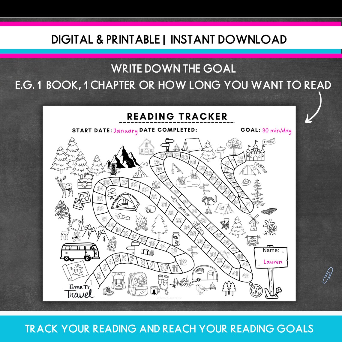 Reading Tracker With Reading Log, Summer Reading Printable for Kids ...