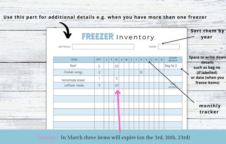 Food Inventory Tracker Pages Printable Kitchen Inventory,Pantry Inventory, Freezer Inventory,Spice Inventory, Fridge Inventory,Food List PDF image 7