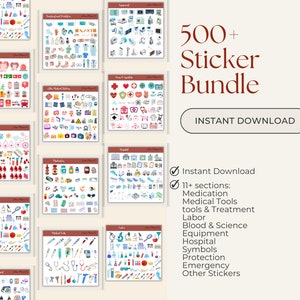 500+ Medical Stickers Biology Digital Stickers, Goodnotes Stickers, Body Stickers, Goodnotes STickers, Note-Taking, Nurse Notes, iPad, PNG
