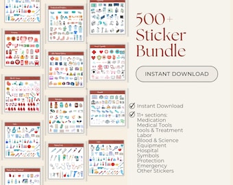500+ Medical Stickers Biology Digital Stickers, Goodnotes Stickers, Body Stickers, Goodnotes STickers, Note-Taking, Nurse Notes, iPad, PNG