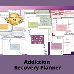 Addiction Recovery Worksheets| Sobriety Worksheets | Sobriety Planner Relapse Prevention Recovery | AA | Addiction | Sober Life | Printable