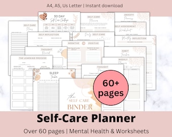 Self Care Planner, Printable Anxiety Worksheets, Anxiety Prevention, Stress Relief Journal Mindfulness Workbook, Mental Health Worksheet