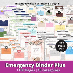 Emergency Binder Plus, Emergency Planner Plus, What If Binder, Life Binder, Printable Organizer, Printable PDF Template, Military Binder, image 1