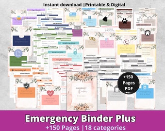 Emergency Binder Plus, Emergency Planner Plus, "What If" Binder, Life Binder, Printable Organizer, Printable PDF Template, Military Binder,