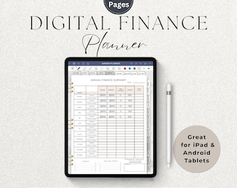 Digital Finance Planner - Budget Planner with Hyperlinks - Monthly Budget Spreadsheet | Debt Tracker | Savings Planner, Instant Download PDF
