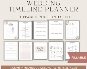 Editable Wedding Timeline Planner,  Wedding Itinerary Template, Wedding Schedule, Wedding Coordinator, Wedding Planner, Itinerary template