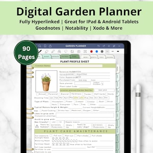 Digital Garden Planner with Hyperlinks for Goodnotes, Notability, Xodo, Garden Journal, Garden Guide, Gardening Logbook, Gardening Organizer