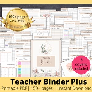 Teacher Planner 2026-2027 Plus Binder,Lesson Planner Printable Teaching Planner,Lesson Plan Template,Academic Planner, Agenda,Teacher Binder