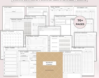 Student Planner Printable Assignment Tracker Academic Study Planner, College Planner, University Course High School Planner Semester Planner