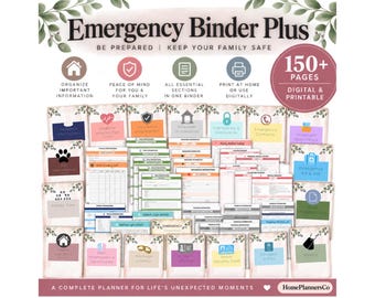Emergency Binder Plus, Emergency Planner Plus, "What If" Binder, Life Binder, Printable Organizer, Printable PDF Template, Military Binder,