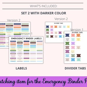 Printable Divider Tabs and Binder Labels for Emergency Binder Plus ...