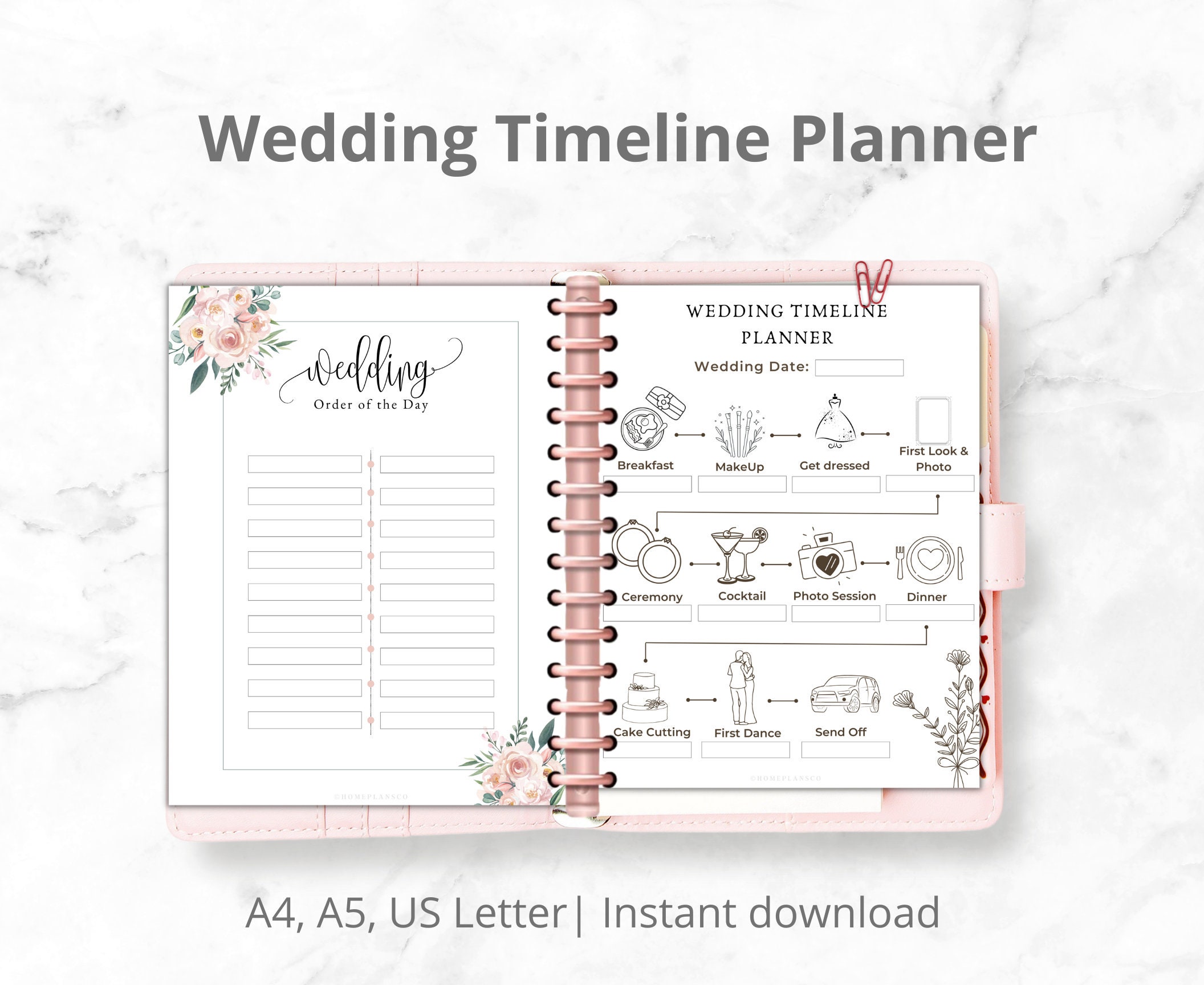 Printable Wedding Schedule Wedding Timeline Digital Wedding - Etsy