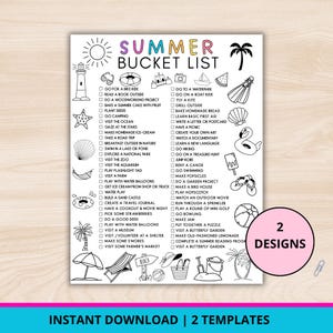 Summer Bucket list Printable Summer Bucketlist Kids Planner, Summer Checklist Summer Travel, Summer Activities, Summer Fun, Summer Reading