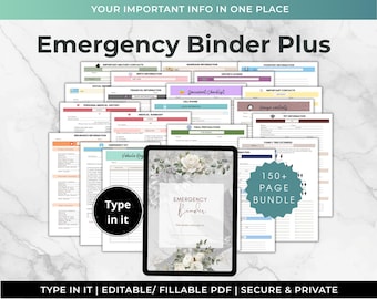 Emergency Planner Editable End Of Life Planner, Just In Case Binder, Funeral Planner, Legacy Journal Household Planner, Family Emergency