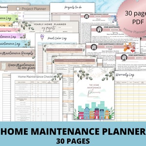 Home Maintenance Planner, Home Improvement Planner, Home Maintenance Binder, Maintenance Checklist, Maintenance Tracker, House Binder,