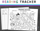 Reading Tracker with Reading Log, Summer Reading Printable for Kids, Reading Challenge, Book Tracker Log, Book Chart, Summer Reading List