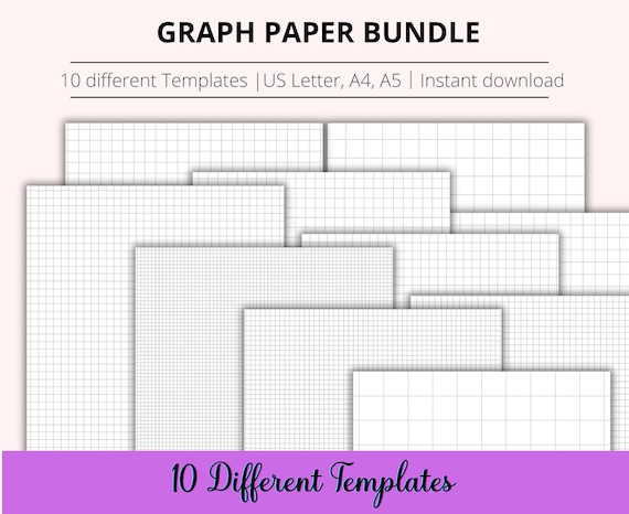 Graph Paper Bundle, Printable Graph Grid Paper, Squared Paper, Digital Template for Goodnotes, Notability, iPad, Android Small Grid Big Grid