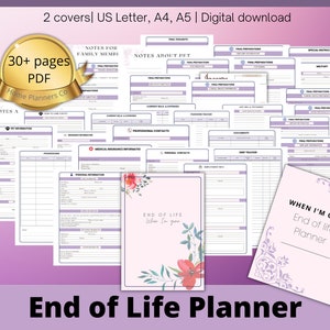 End Of Life Planner, Final Wishes Planner, Printable Legacy Planner, Funeral Planner, Estate Planning Organizer, End of Life Planning Pages