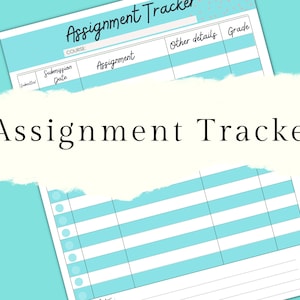 Assignment Tracker, Assignment Planner, Student Planner, Homework Planner, Study School College Planner, Nursing School Planner, PRINTABLE