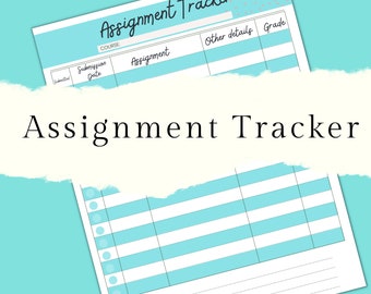 Assignment Tracker, Assignment Planner, Student Planner, Homework Planner, Study School College Planner, Nursing School Planner, PRINTABLE