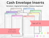 Cash Envelope Inserts Tracker Printable A6 Cash Tracker Inserts for Cash Envelopes, Expense Tracker, Savings Tracker Spending Tracker Budget
