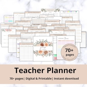 2025-2026 Teacher Planner Printable: Academic Organizer, Lesson Planner, Homeschool, School, (Digital Download)