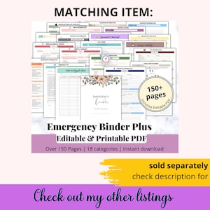 Printable Divider Tabs and Binder Labels for Emergency Binder Plus ...