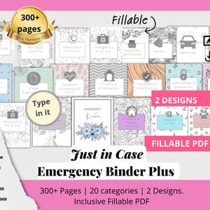 EDITABLE Just in Case Emergency Binder Plus Fillable PDF, "What If" Binder, In Case of Emergency  Organizer, If I go missing, Life Planner