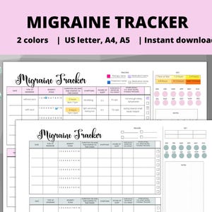 Migraine Tracker, Headache Journal, Headache Tracker,Chronic Migraine Chart,Chronic Migraine Journal,Chronic Illness Chart,Printable Tracker