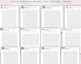 Money Savings challenges Bundle, A6 Saving Tracker Printables, Mini Savings Challenge, Cash Stuffing, Budgeting Trackers, Cash Envelope