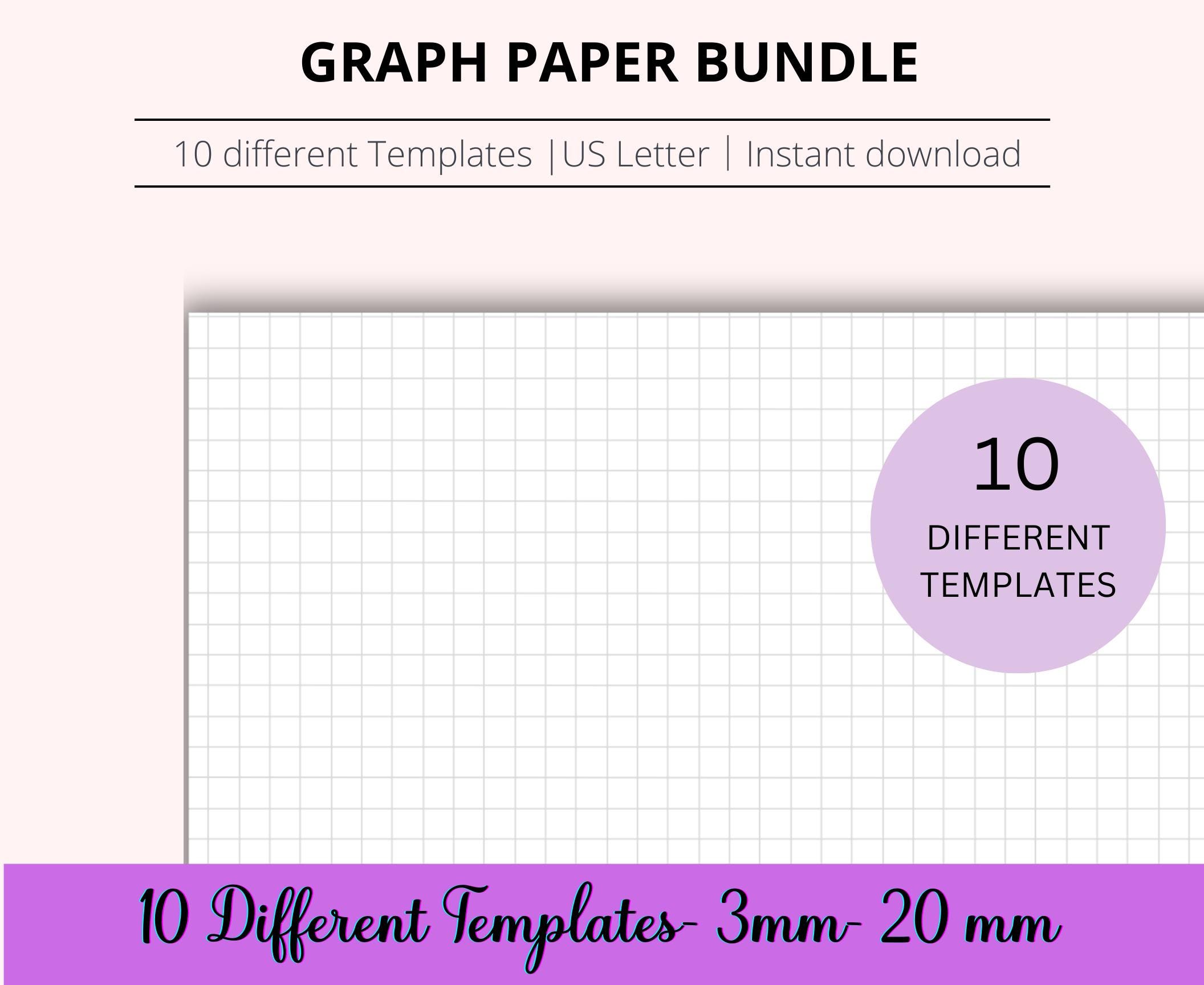 Graph Paper Bundle: Grid Paper in Light Gray 3mm-20mm, Kariertes Papier ...