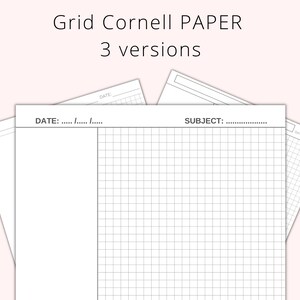 Grid Cornell Paper Notes Method Pages| Cornell Notes | Printable Paper ...