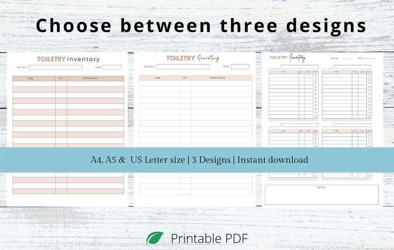 Household Inventory Tracker Pages Household Listtoiletry Etsy