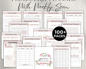 Pregnancy Planner Printable | Pregnancy Calendar, Pregnancy Journal, Weekly Bump Tracker, Pregnancy Tracker, Baby Planning Binder