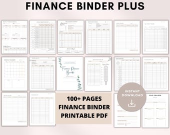 Finance Binder Plus, Finance Planner Bundle, Budget Planner Printable, Paycheck Budget, Financial Savings Tracker Spending, Expenses Tracker