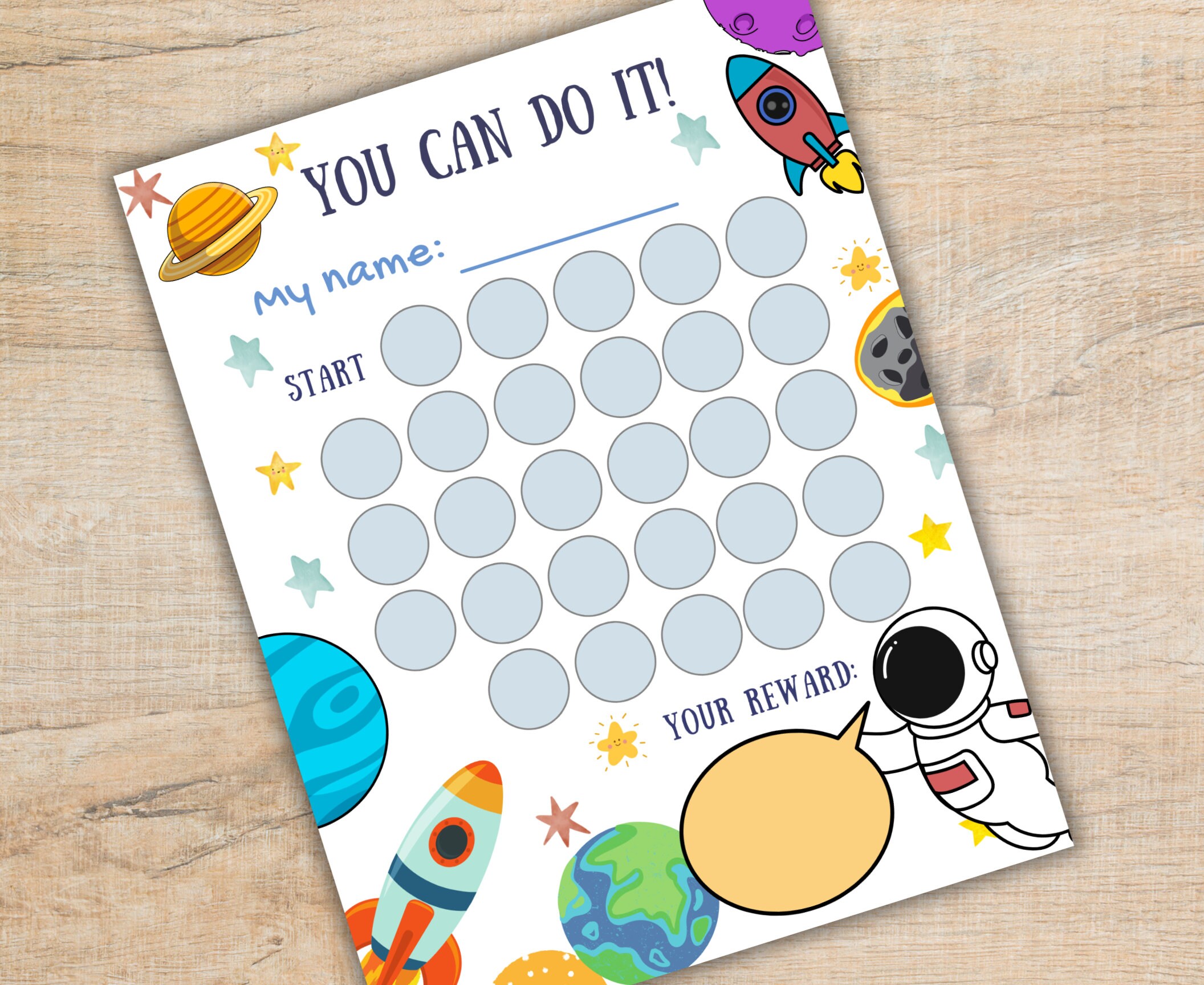 Outer Space Reward Chart | Printable Astronaut Kids Behavior Chart ...