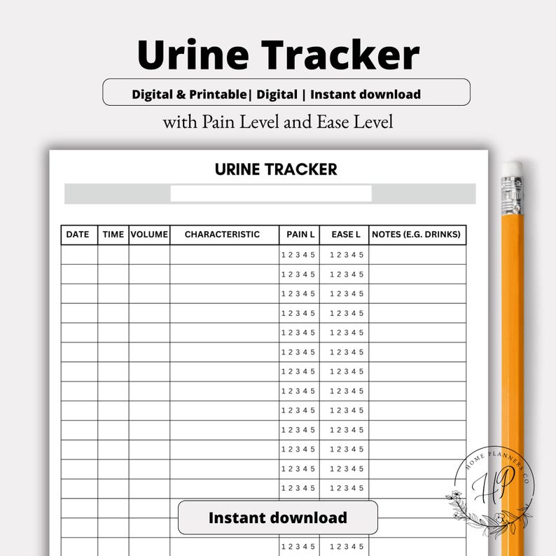 Urine Output Checklist.pdf Urine Tracker Printable: Bladder Tracker, Urinary Incontinence, Pelvic ...