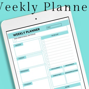 Weekly Planner, Student Planner, College Planner, Printable Planner, School Planner, Teacher Planner Insert, Study Organizer, Nurse Planner