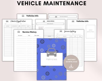 Printable Vehicle Maintenance Log | Car Maintenance Checklist, Vehicle  Car Expense Log | Vehicle Repairs Tracker | Vehicle Service Sheet