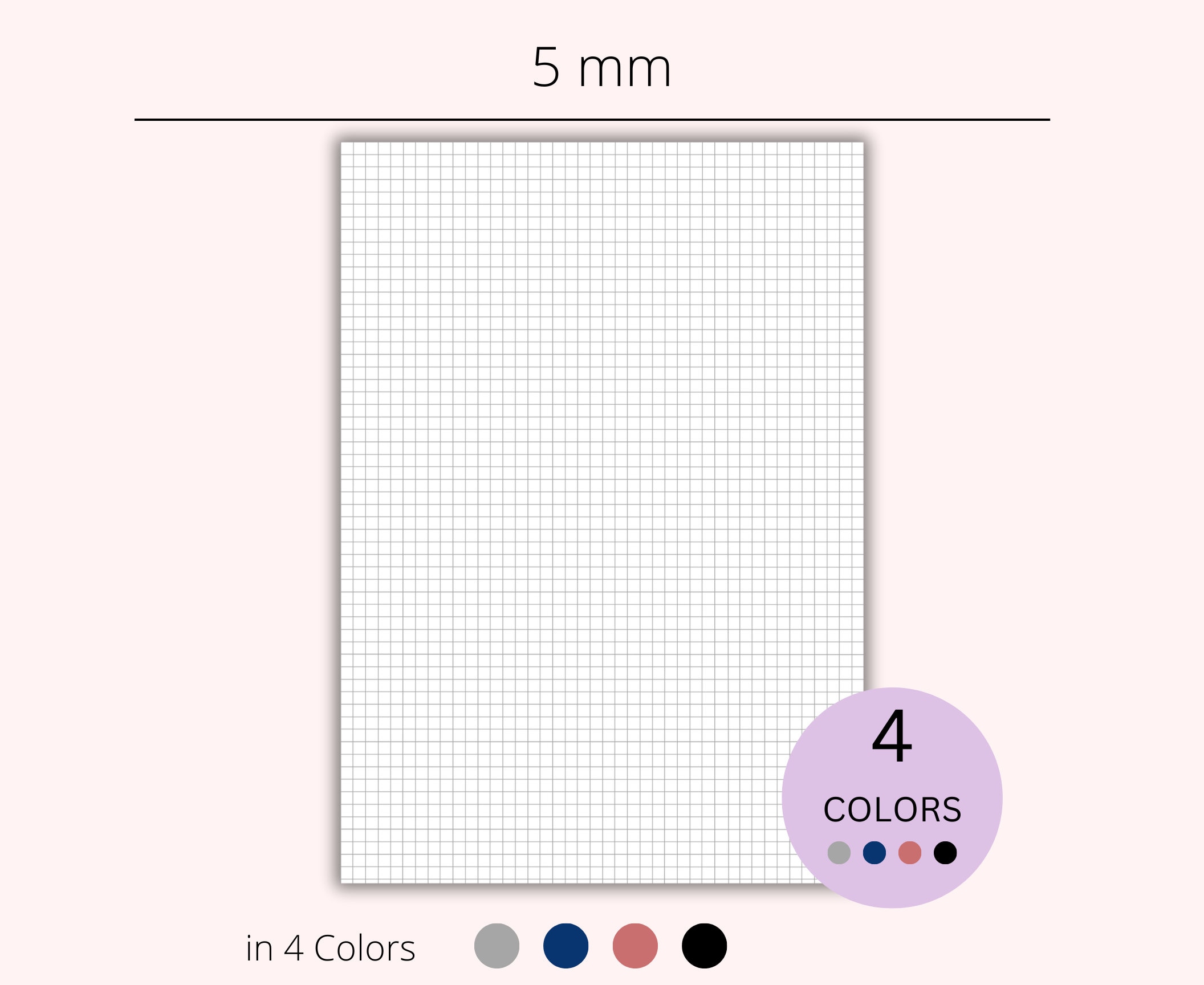 Graph Paper Bundle 4 Colors Blue Red Black Gray Printable Graph Grid ...