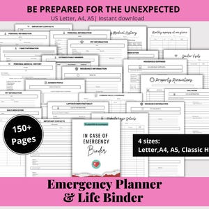 Emergency Planner Printable Life Planner End of Life Planner Digital Emergency Bundle Just in Case of Emergency Funeral Plan What if Binder
