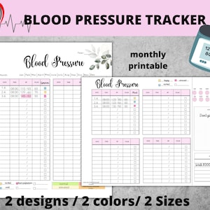 Bloeddruktracker, afdrukbaar bloeddruklogboek, bloeddrukgrafiek, maandelijks bloeddruklogboek, bloeddrukgrafiek, medische tracker, afdrukbaar