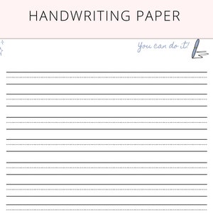 Practice Writing Paper | Handwriting Paper | Handwriting Sheet | Learn to write Calligraphy Paper Penmanship Paper | Writing Practice Sheet