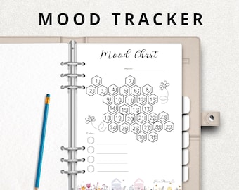Monatlicher Stimmungstagebuch, Stimmungstagebuch, Stimmungstagebuch A5 A4 US, Stimmungstracker, Stimmungstracker, Stimmungstracker, Bullet Journal Seite