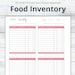 Food Inventory Tracker Page Printable Kitchen Inventory,pantry ...