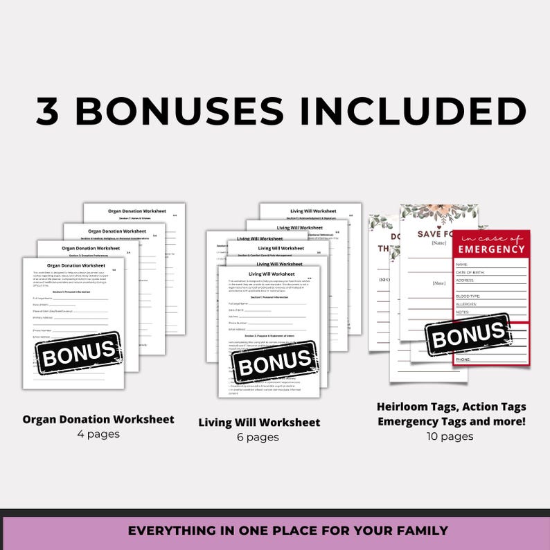 EDITABLE Emergency Binder Plus, Family Binder, Life Planner, Emergency Planner Plus, "What If" Binder, Military Binder,Fillable Editable PDF image 12