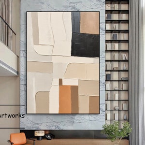 Original Beige Abstract Minimalist Painting,Modern Abstract Art,Neutral Textured Wall Art,Contemporary Art,Nordic Style Wall Decor for Home zdjęcie 1